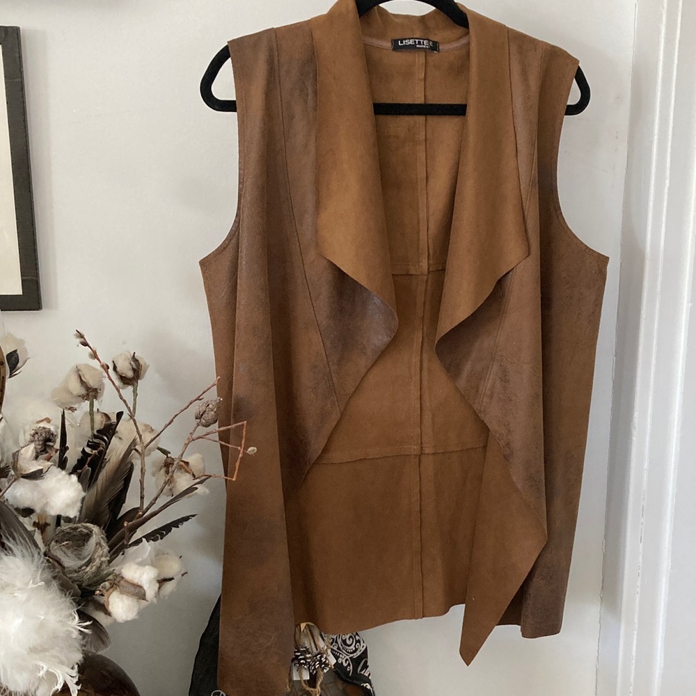 Lizette Brown Vegan Suede Vest